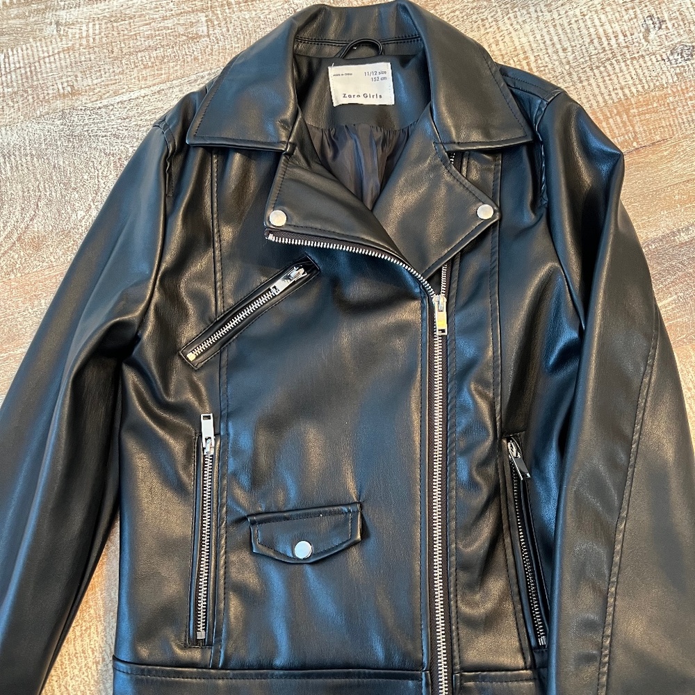 Black Faux leather jacket from Zara